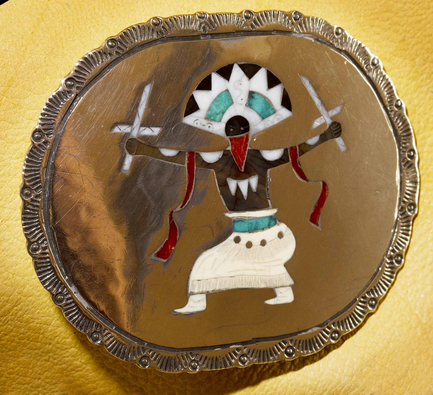 Elliot Qualo Vintage Zuni Turquoise Belt Buckle