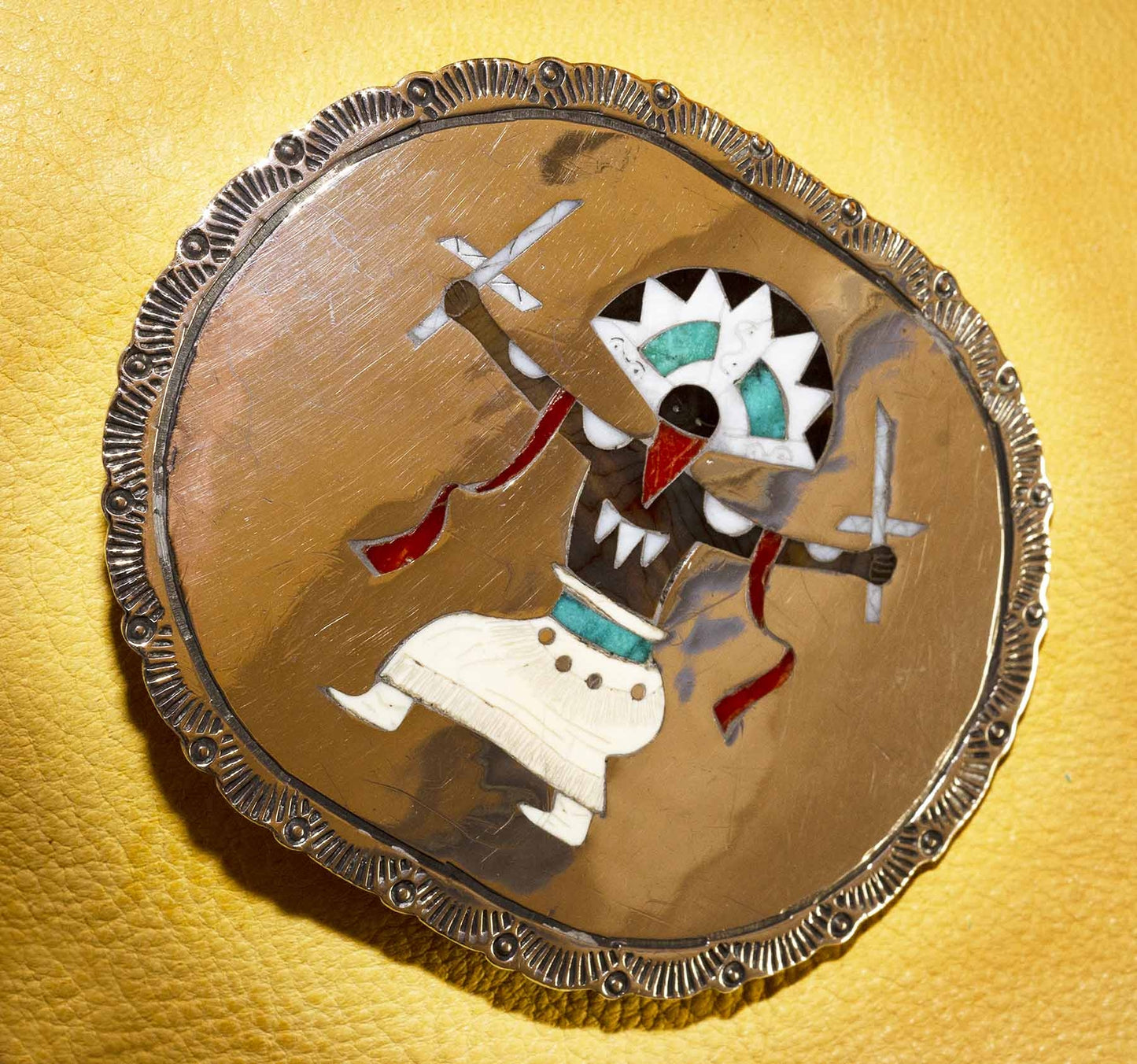 Elliot Qualo Vintage Zuni Turquoise Belt Buckle