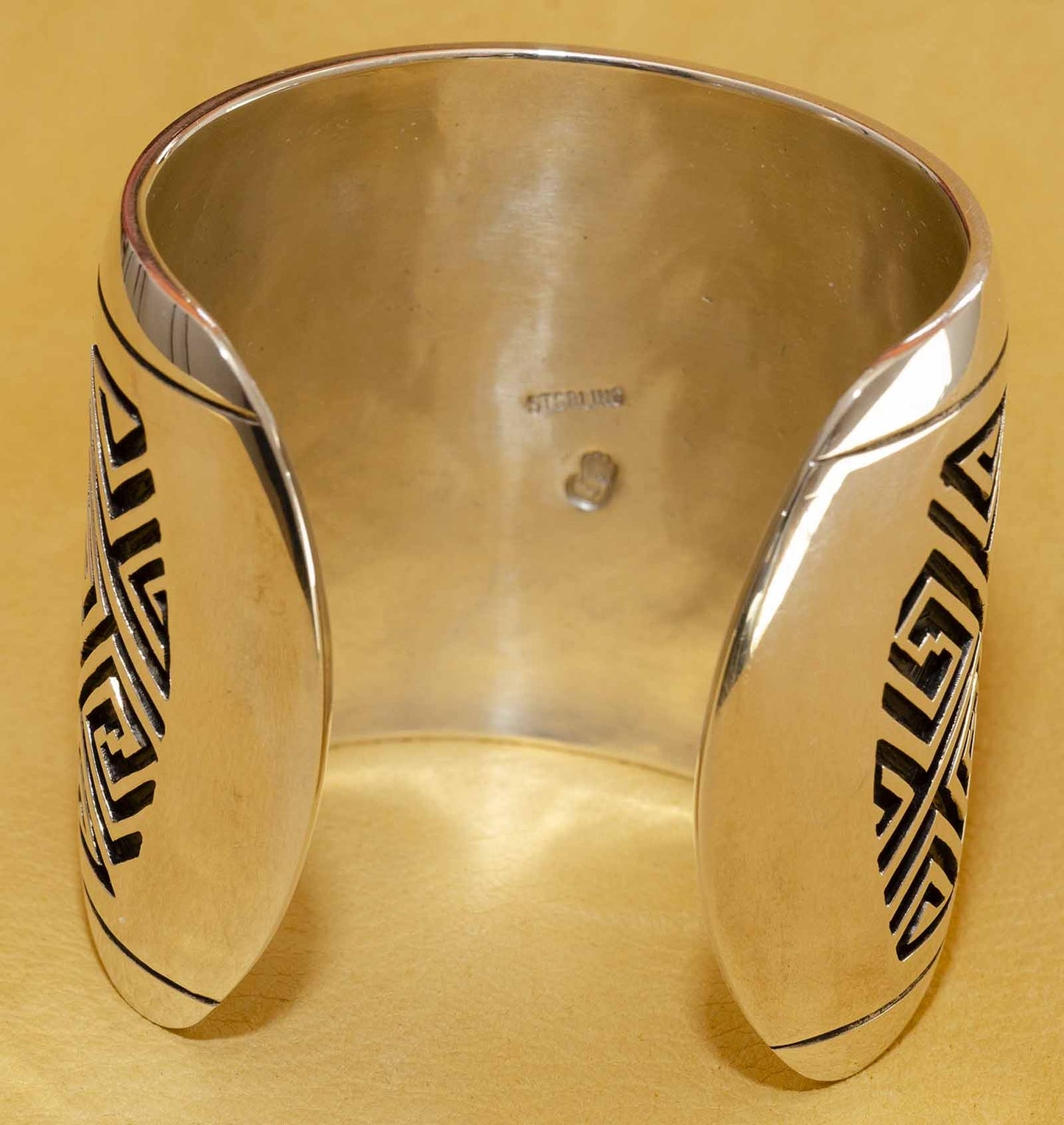 Hopi Overlay Maze Bracelet by Watson Honanie