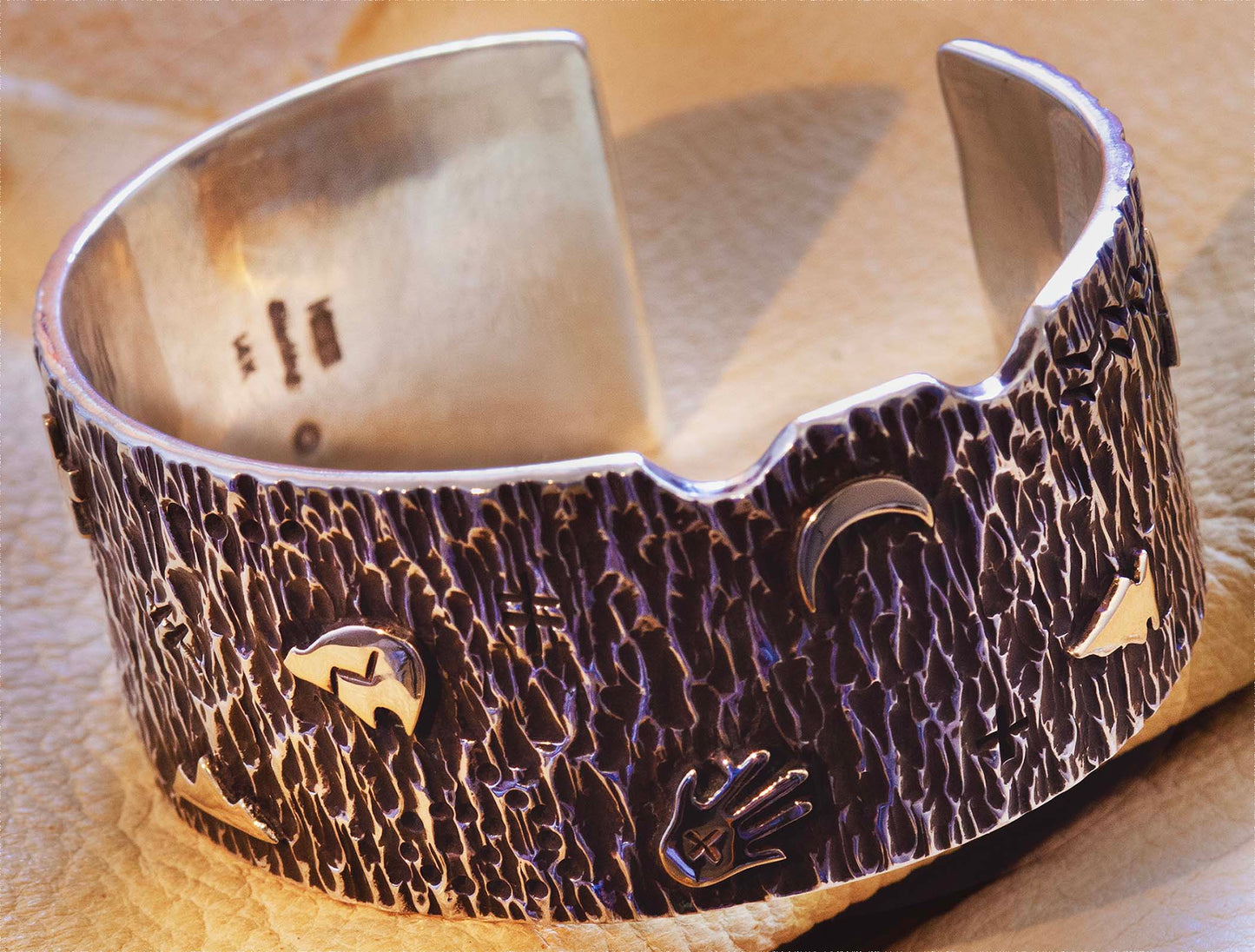 Kee Yazzie, Silver and Gold Bracelet