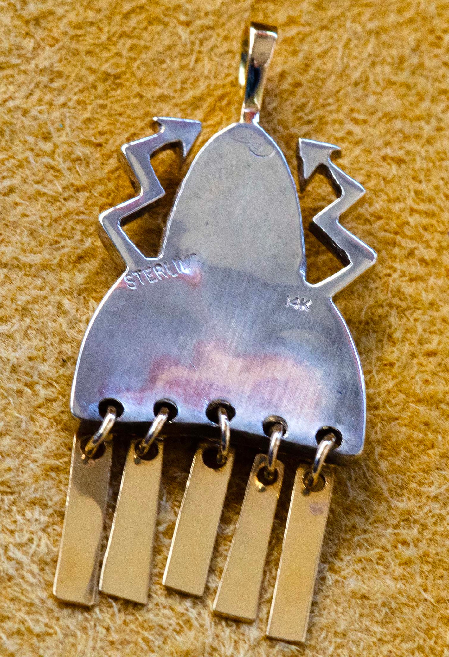 Watson Honanie, Silver and Gold Pendant