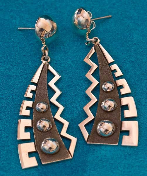 Native American Silver Earrings Jewelry F Alton Bedonie