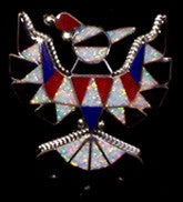 Native Amercian Silver knife Wing Pendant/Pin Jewelry Delvin Gasper