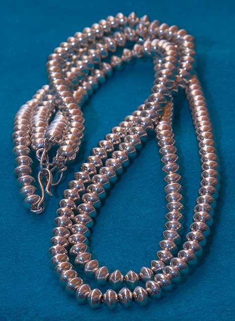 American Silver Bead Necklace Jewelry Oval Beads Lola Daw