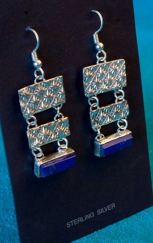 native american Lapis Earrings Jewelry Sam LaFontain