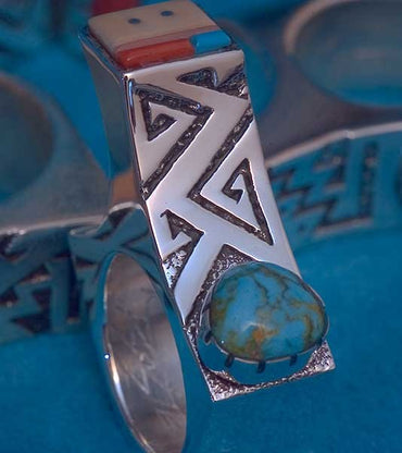 Turquoise Native American 2 Finger ring