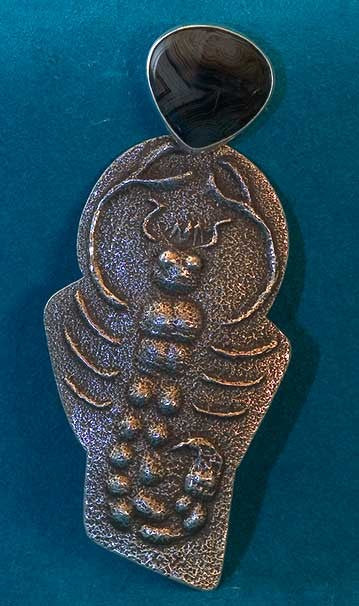 Anthony's son Joel Lovato Silver Native American Scorpion Pendant