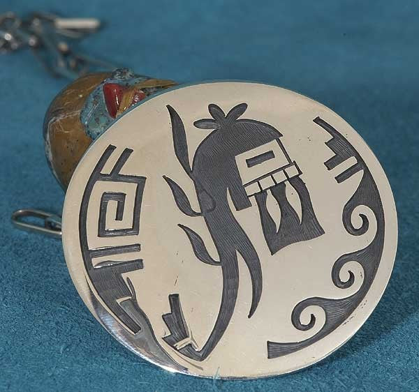 Native Ameircan Silver Pendant / Pin Lawrence Saufkie