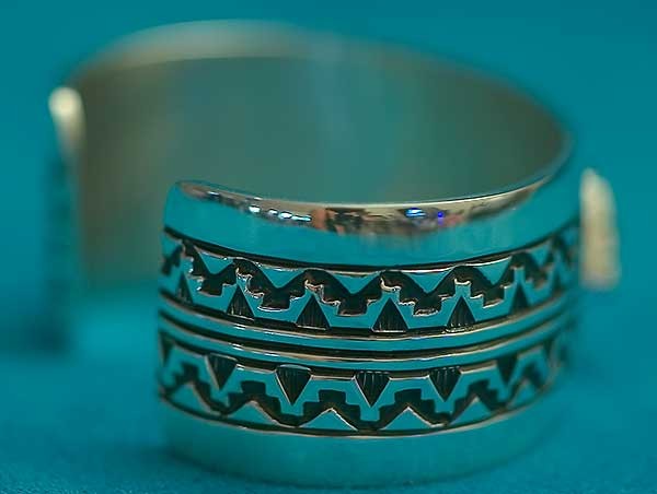 Native American Turquoise Silver Bracelet Philbert Begay