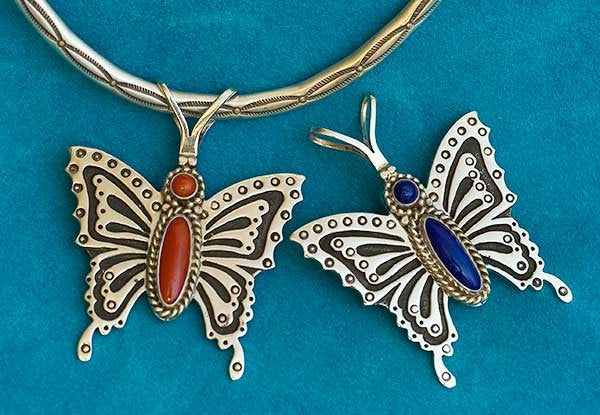 Herman Smith Coral Butterfly Pendant