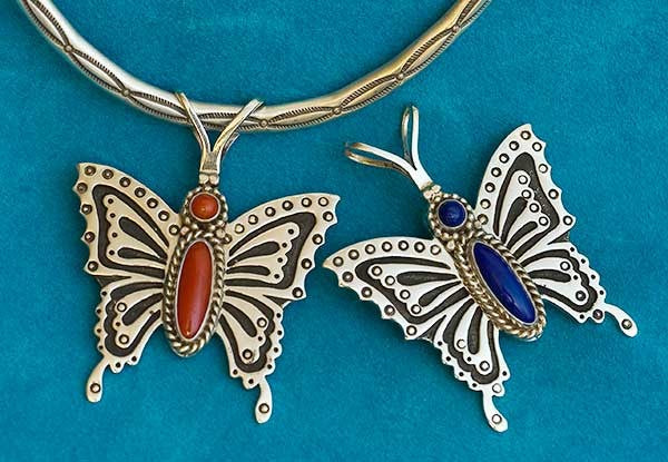 Herman Smith Coral Butterfly Pendant