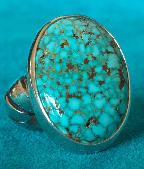 Harrison Jim Heavy Silver and Turquoise Ring