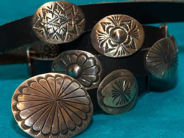 Stamped Concho Belt signed OB