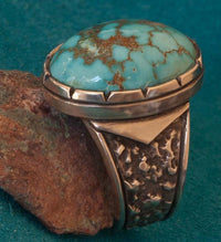 Fox Turquoise and Silver Ring