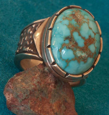 Fox Turquoise and Silver Ring