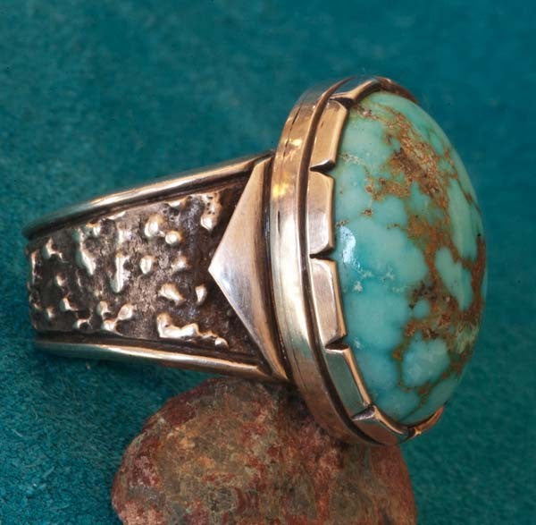Fox Turquoise and Silver Ring