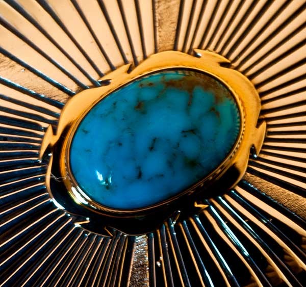 Turquoise Belt Buckle jewelry by Leo Yazzie