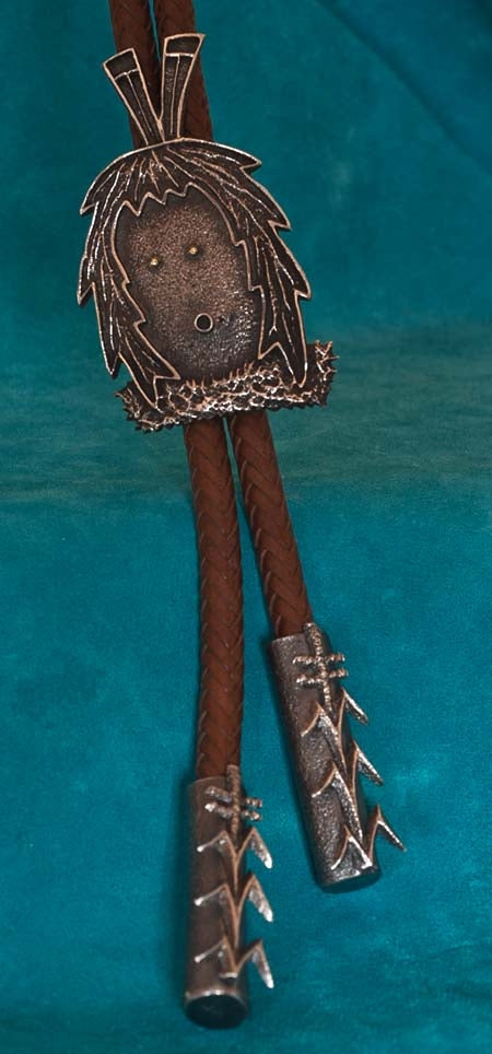 Navajo Yei Be Che Silver Bolo Tie by Matthew White