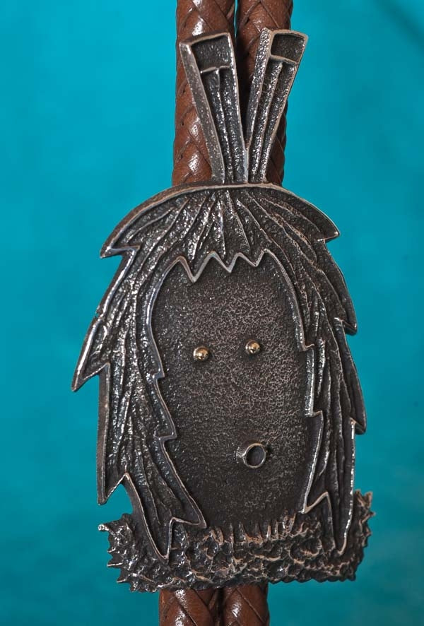 Navajo Yei Be Che Silver Bolo Tie by Matthew White