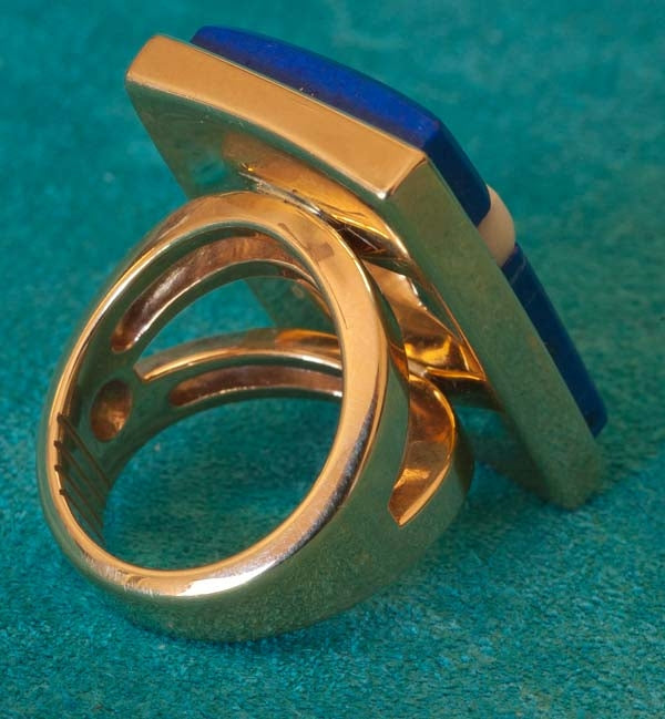 Native American Gold Lapis Ring James Little