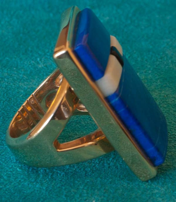 Native American Gold Lapis Ring James Little
