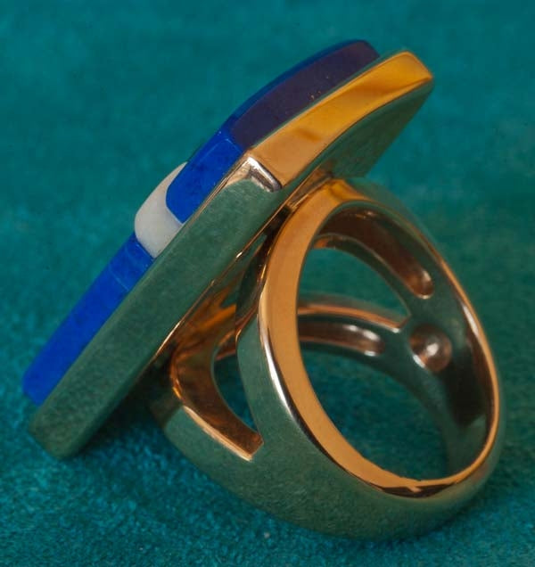 Native American Gold Lapis Ring James Little