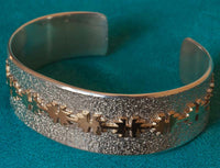 Gold Silver Native American Bracelet Al Joe