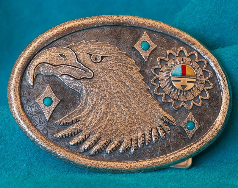 Silver Eagle Belt Buckle Gerald Lomaventema