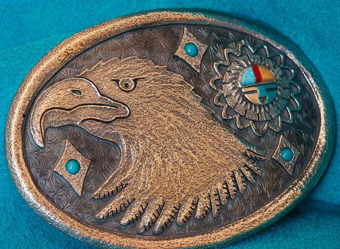 Silver Eagle Belt Buckle Gerald Lomaventema