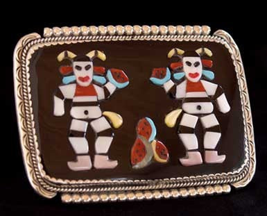 Turquoise jewelry belt buckle by bev Etsatie