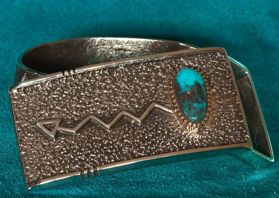 Morenci Turquoise Tufa Cast Belt Buckle