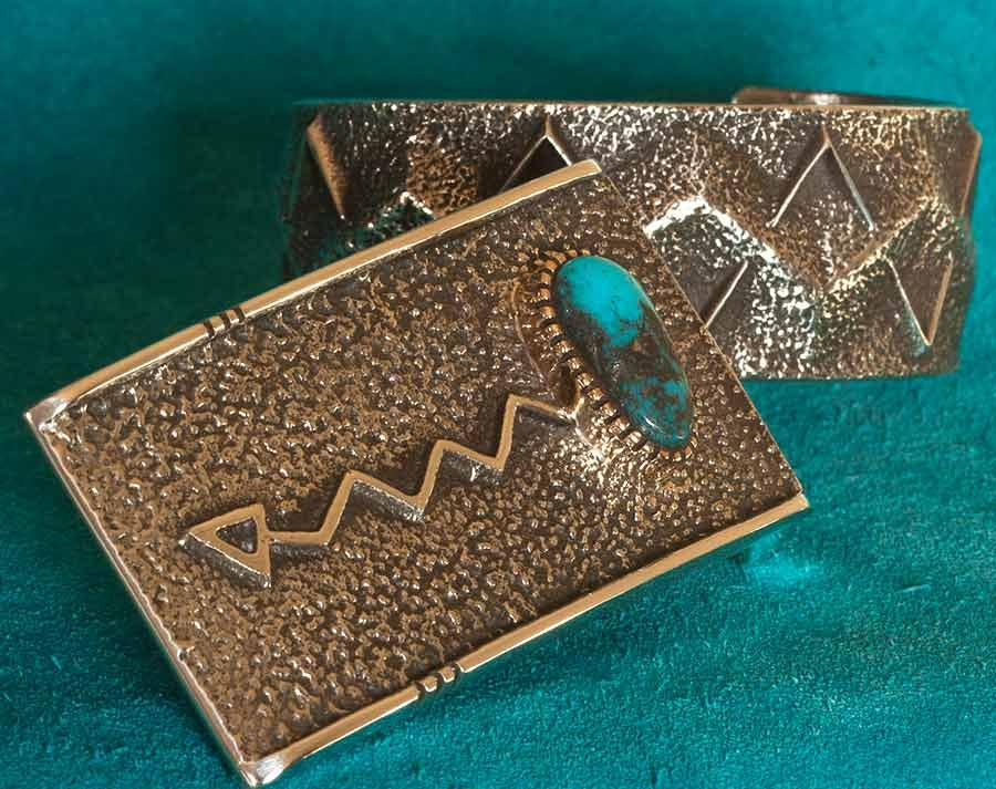 Morenci Turquoise Tufa Cast Belt Buckle