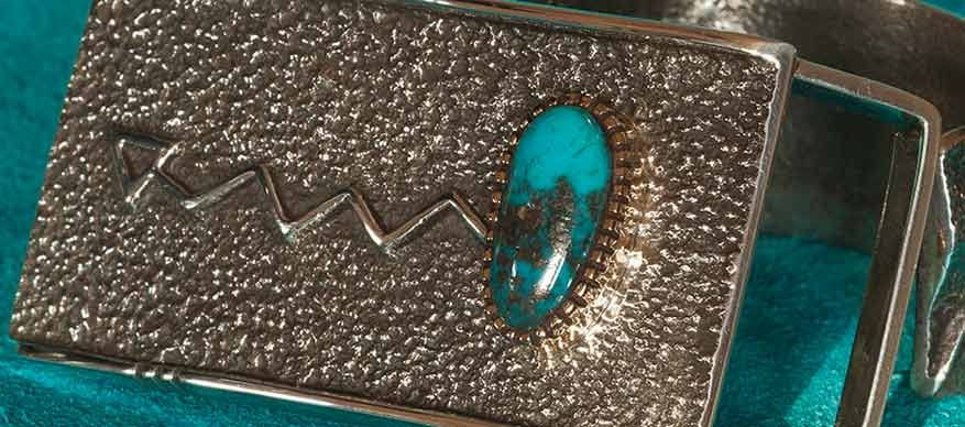 Morenci Turquoise Tufa Cast Belt Buckle