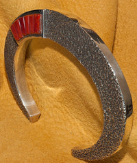 Silver and Coral Bracelet by Aaron Anderson and Tommy Jackson