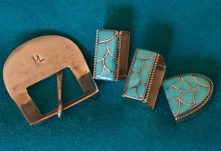 Madria Leekya Turquoise Belt Buckle Set