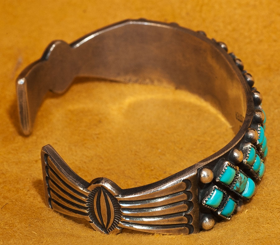 David Lister 1930's Vintage Design Silver and Turquoise Bracelet