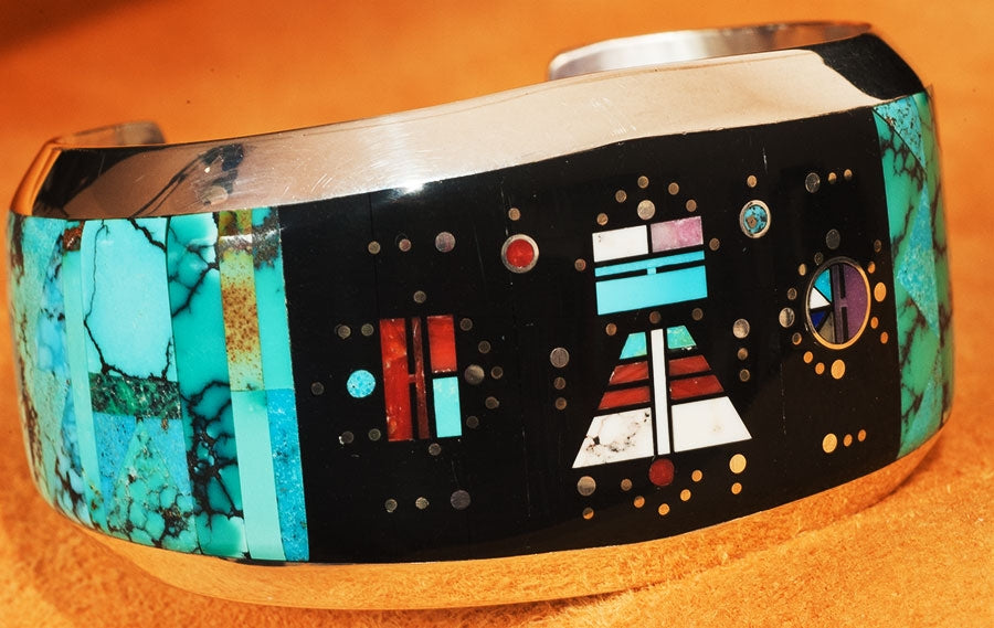 Turquoise, Coral, Sugalite Bracelet by Jim Harrison