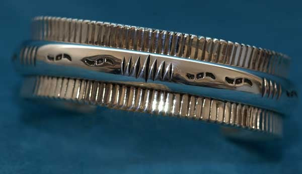 Native American Silver Bracelet by Simon Aquirre