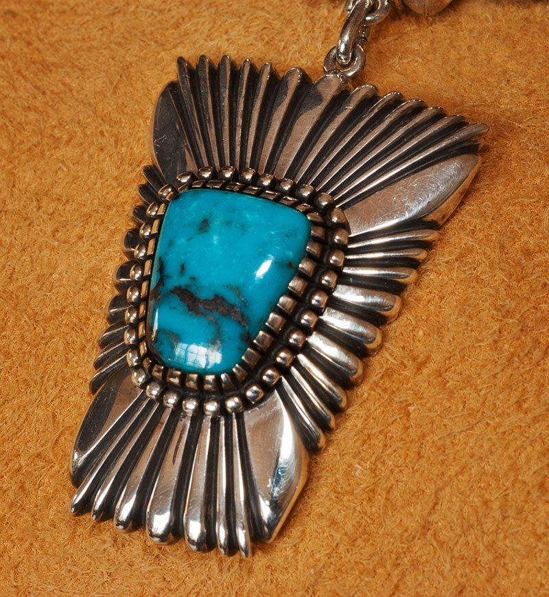 Pendant Silver Necklace by Ron Bedonie