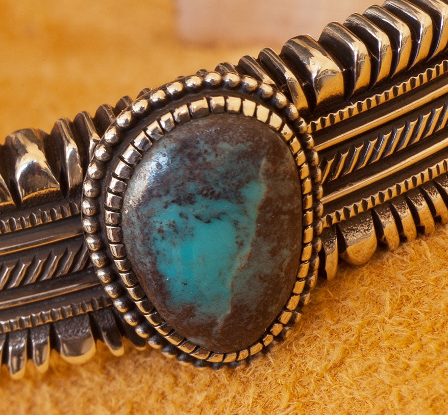 Bisbee Turquoise Bracelet by Ron Bedonie