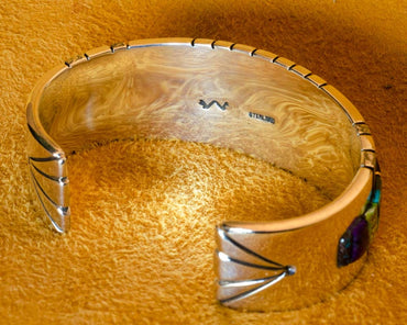 Wes Willie Silver Gold and Turquoise Bracelet