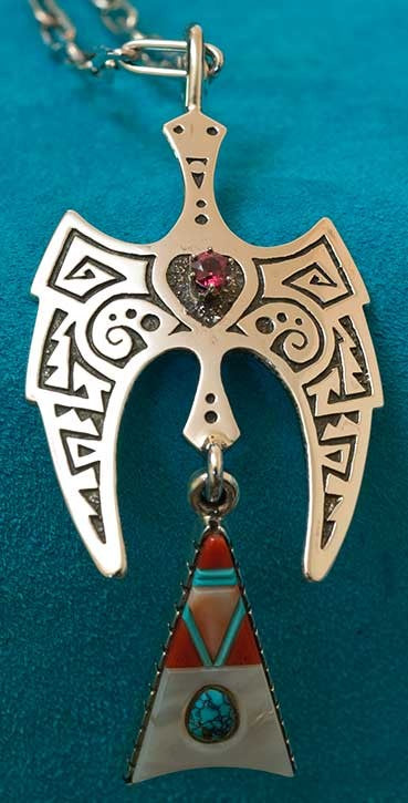 Native American Bird Pendant Jewelry by Richard Tsosie