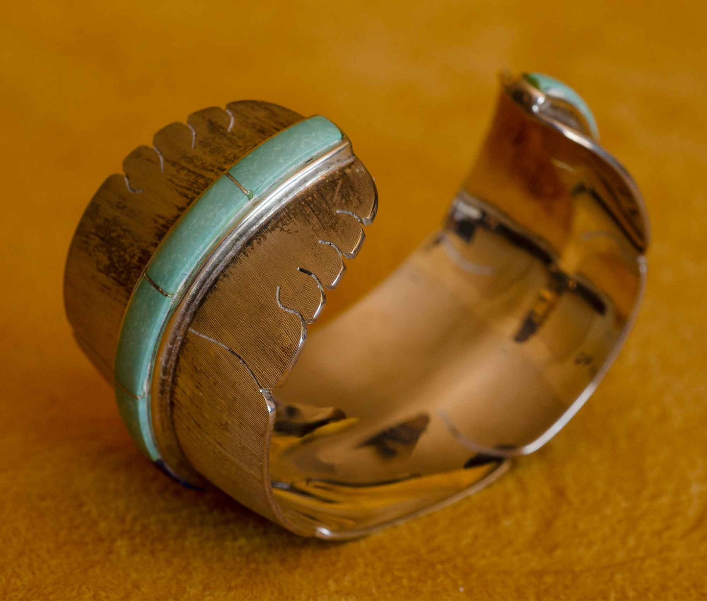Eagle Feather Silver Bracelet by Michael Kirk