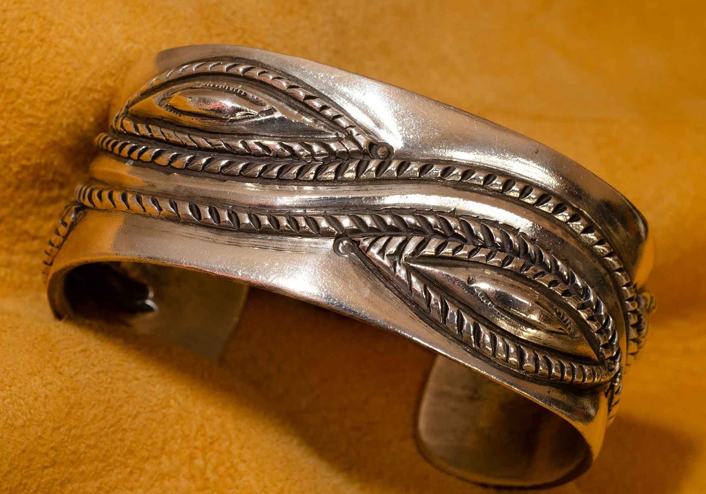 Vintage Navajo Silver Bracelet handmade by Ernie Lister