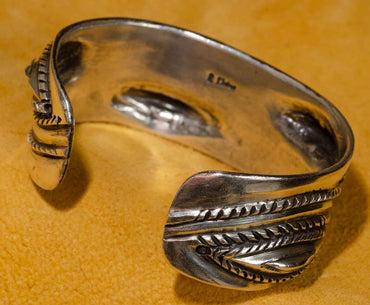 Vintage Navajo Silver Bracelet handmade by Ernie Lister