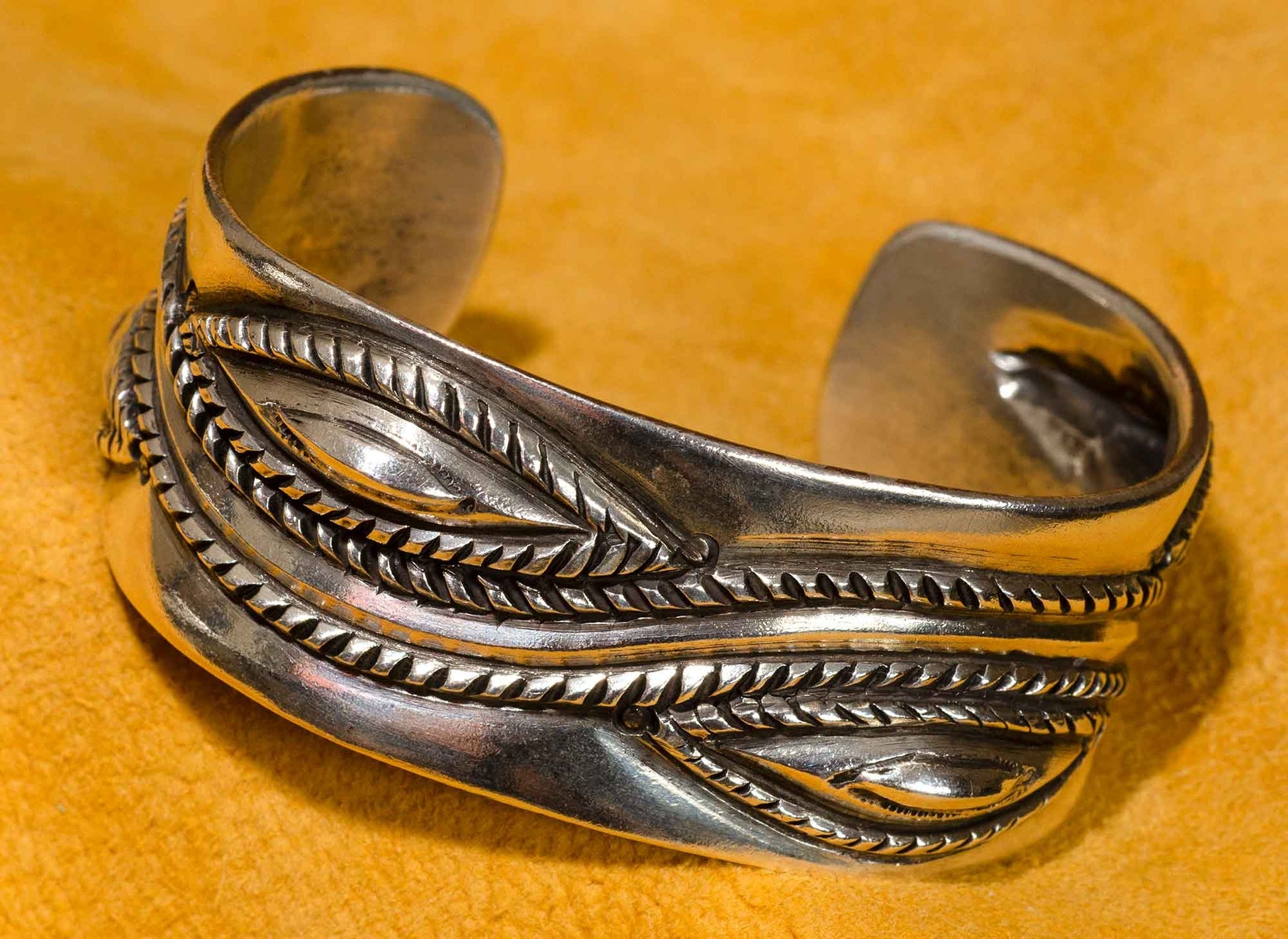 Vintage Navajo Silver Bracelet handmade by Ernie Lister