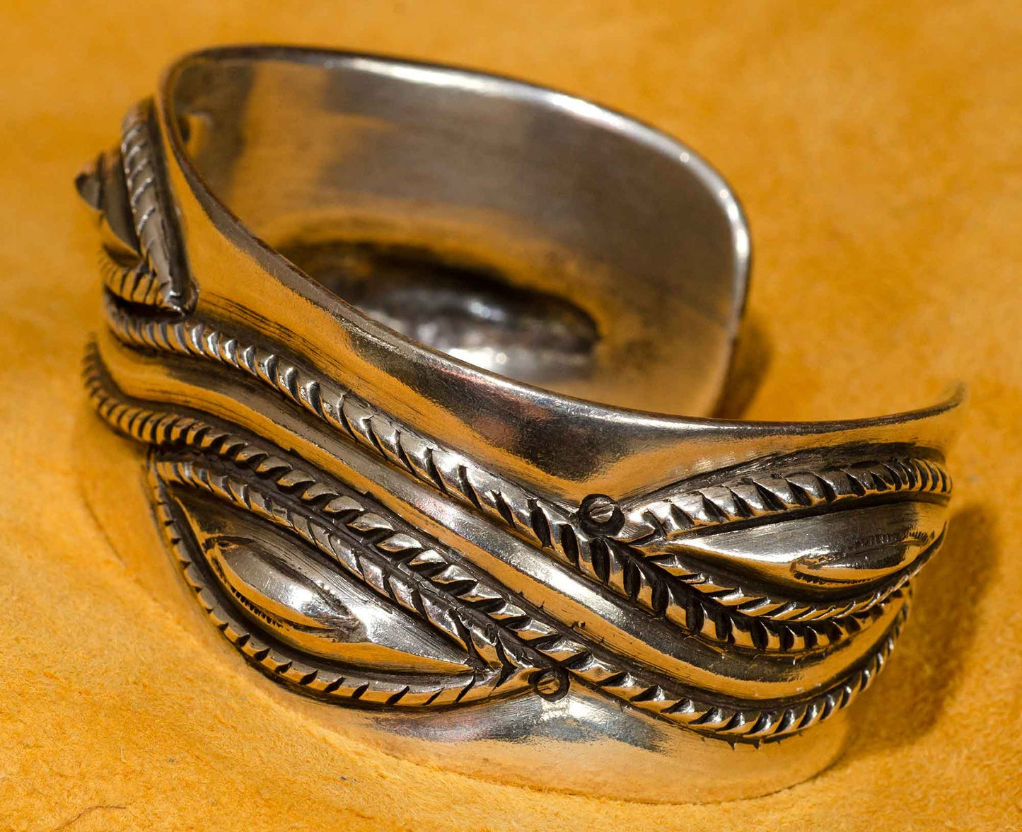 Vintage Navajo Silver Bracelet handmade by Ernie Lister