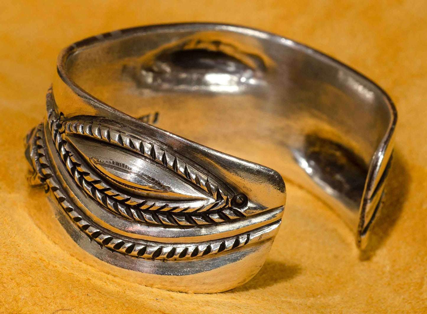 Vintage Navajo Silver Bracelet handmade by Ernie Lister