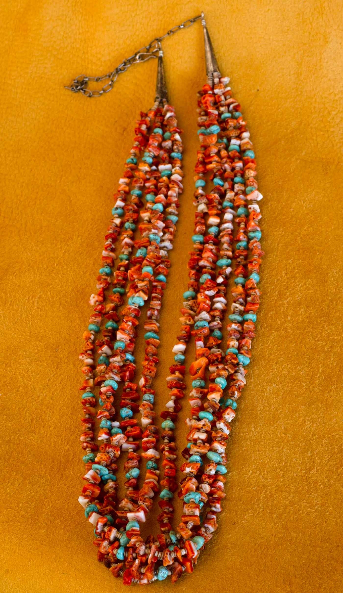 Mary and Joe Calabaza - Turquoise, Olive Shell and Oyster Shell Necklace