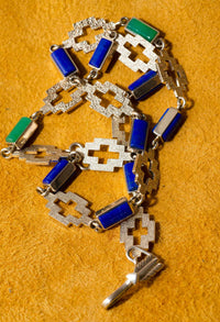 James Little Silver and Lapis Necklace